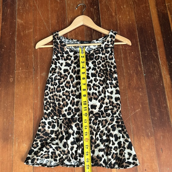 Soprano Peplum Leopard Print Top Size M - Picture 3 of 4
